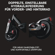 Electric Scooter with Road-Legal Certification, 80km Eco Mode Range, Dual Hydraulic Suspension, 130kg Load Capacity