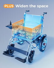 Lightweight Foldable Electric Wheelchair for Adults, 25+ Mile Travel Range, Portable Power Chair, Durable Alloy Frame