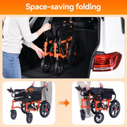 Foldable Electric Wheelchair for Adults, 500W Motor, 20Ah Lithium Battery, 30km Range, Wide Seat, All-Terrain Mobility Chair
