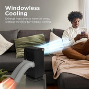 3-in-1 Personal Portable Air Conditioner, Fan & Dehumidifier — Windowless, 1,000 BTU, LED Display, Timer, Dual Exhaust