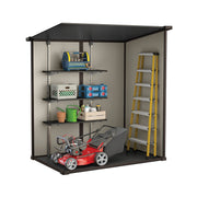 Keter Manor Outdoor Pent Single Door Garden Storage Shed 6 x 4ft Beige Brown Wood Effect