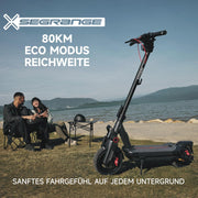 Electric Scooter with Road-Legal Certification, 80km Eco Mode Range, Dual Hydraulic Suspension, 130kg Load Capacity