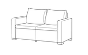 California 2 Seater Sofa - Grey