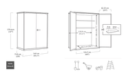 Cortina Alto 1400L Storage Cabinet - Grey