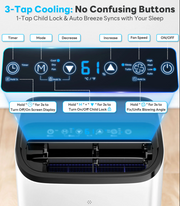 14,000 BTU 3-in-1 Portable Air Conditioner — Cools Up to 65m², Auto-Evaporation, Low Noise, Remote Control