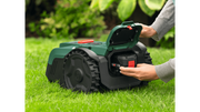 Wire-Free Robotic Lawn Mower for Gardens Up to 100m² with AI Vision Navigation & Portable Battery System